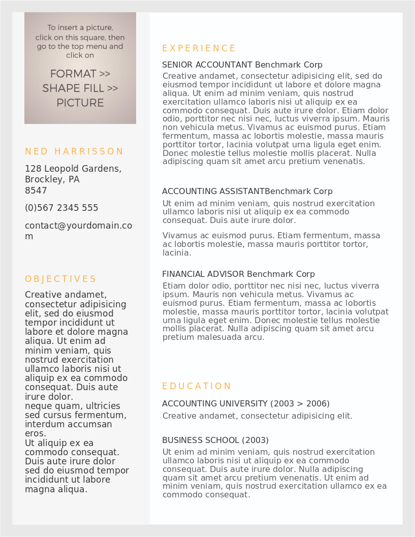 Subtle Highlights CV preview